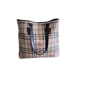 Burberry Checkered Tote with Black Handles